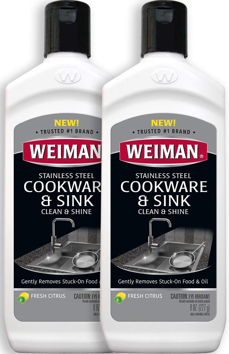 Weiman Stainless Steel Sink and Pots & Pans Cleaner and Polish - 2 Pack Weiman