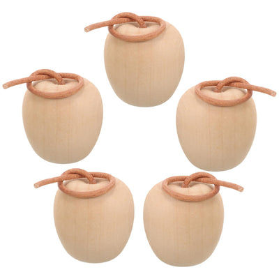 ABOOFAN Unfinished Wooden Apples 5pcs Wooden Crafts DIY Unpainted Fruit Shape Art Crafts for Color Painting Wooden Mini Wooden Peg Dolls