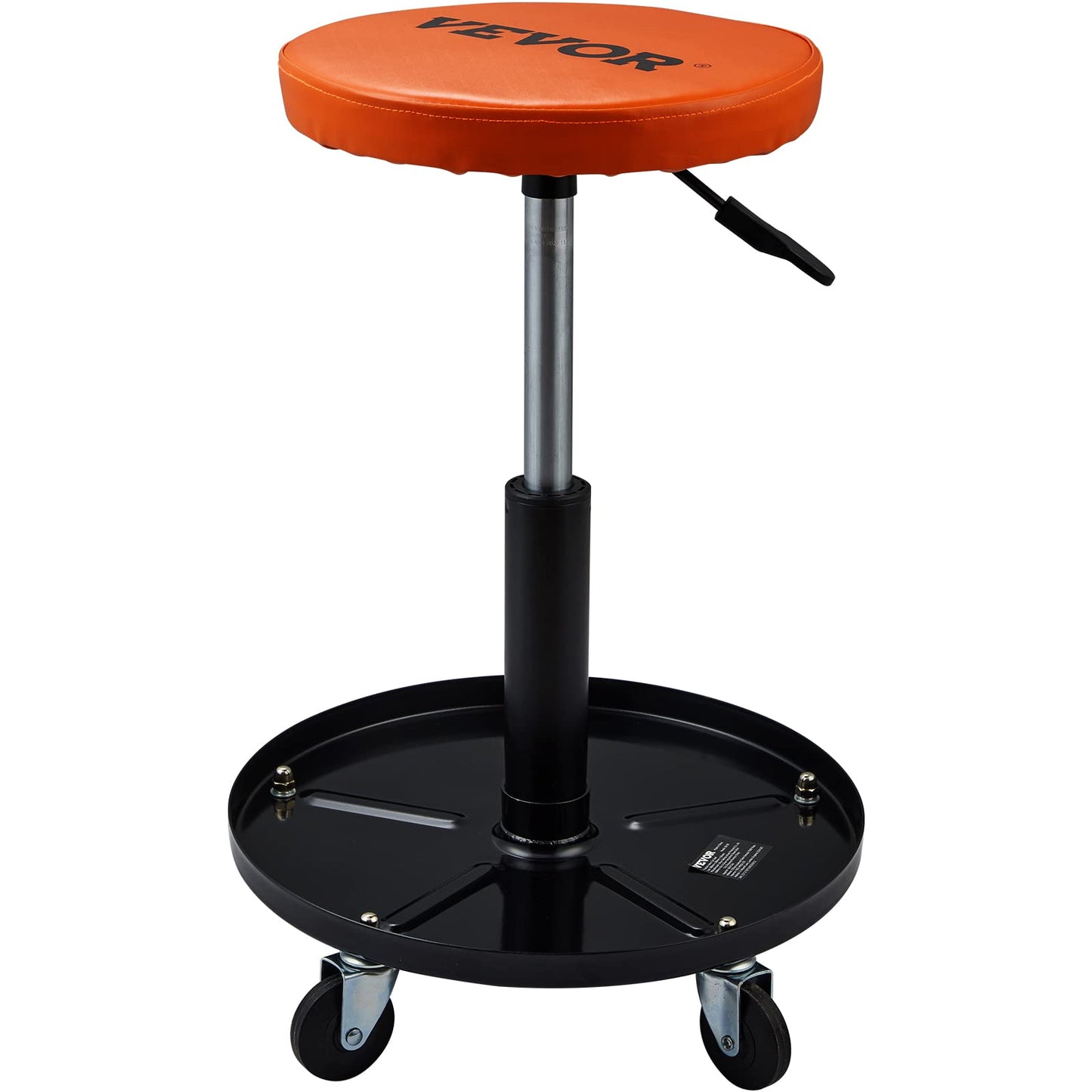 VEVOR Mechanic Stool, 250 LBS Rolling Pneumatic Creeper Garage/Shop Seat, Adjustable Height 16-22 inch in Padded Rolling Workshop Stool with Tool - WoodArtSupply