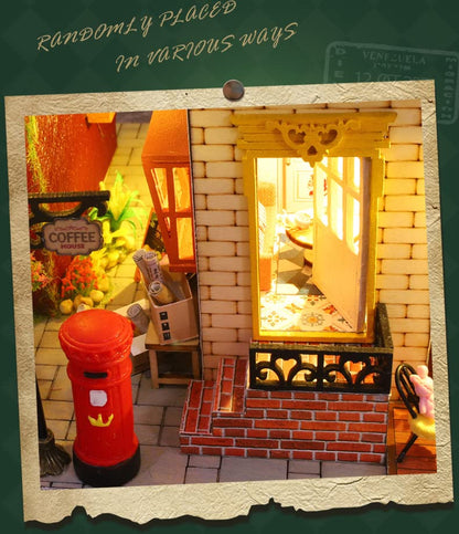 Kisoy Romantic and Cute Dollhouse Miniature DIY House Kit Creative Room Perfect DIY Gift for Friends, Lovers and Families (Inside and Outside The