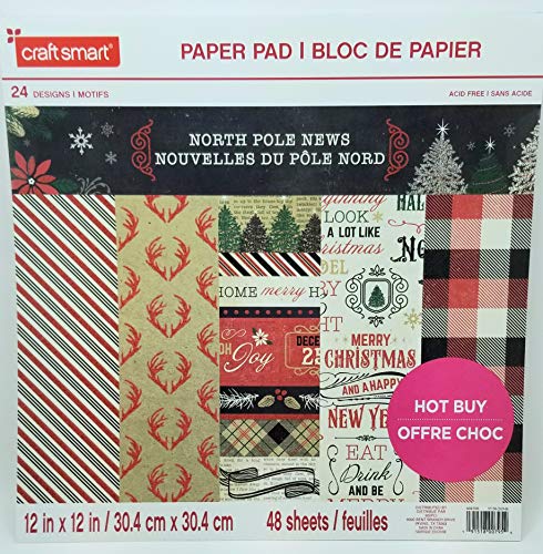 North Pole News (Xmas) Craft Smart 12"x12" Cardstock - WoodArtSupply