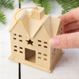 Factory Direct Craft Set of 4 Ready to Decorate Paper Mache Primitive Saltbox Ornaments - 2-1/4 Inches W x 5 Inches H Factory Direct Craft