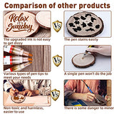 FUMILE Wood Burning Pen Set with 6PCS Scorch Pen Marker, 4PCS Wood Chips, 4PCS Sandpapers for DIY Wood Painting, Suitable for Artists and Beginners FUMILE
