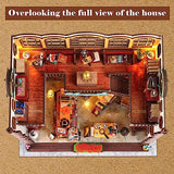 DIY Miniature Wooden Dollhouse Kit: Magic Book Store House with Furniture and LED - Great Handmade Crafts Model Building Kit Decor Gifts for Adults Quanquer