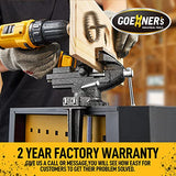 Dual-Purpose Bench Vise 3.3”, 360° Swivel Clamp-on Table Vise with Heavy Duty Forged Steel Construction, Grooved Jaw, Portable Vice for Workbench, WoodArtSupply