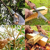 KAKURI Japanese NATA Tool Knife 6.5" and Pruning Saw Set, Made in Japan, Bushcraft Hatchet Axe and Saw Combo with Sheath for Camping, Outdoor, KAKURI