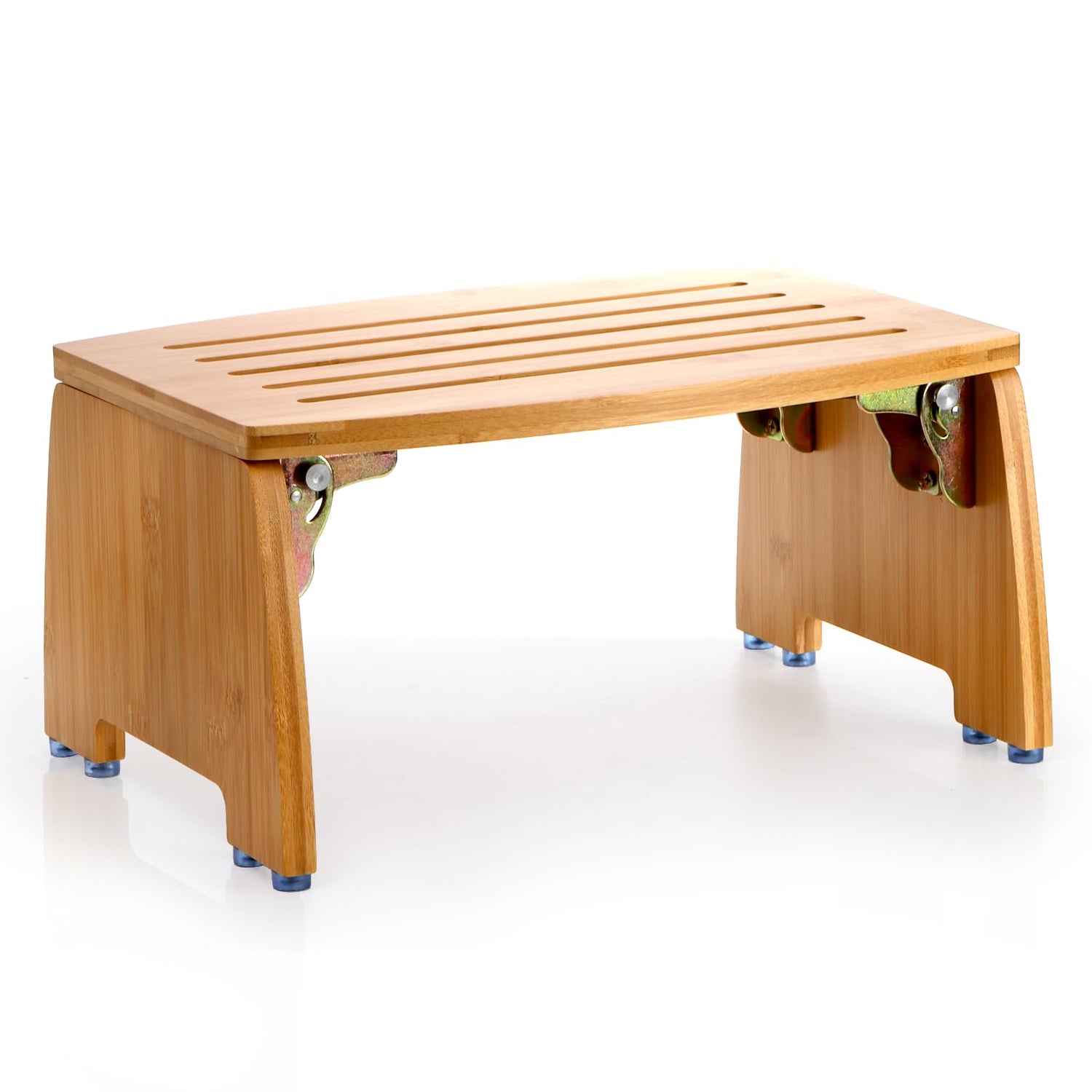 Lyellfe Bamboo Folding Step Stool, Non-Slip Leg Shaving Foot Rest Chair, Foldable One Step Stool for Home, Adults, Support up to 300lbs, Fully Lyellfe