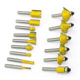 CHCYWJGJ Router Bits Set of 15 Pieces 1/4 Inch Woodwork Tools for Beginner Router Bit Kit for DIY,High Grade Yellow CHCYWJGJ