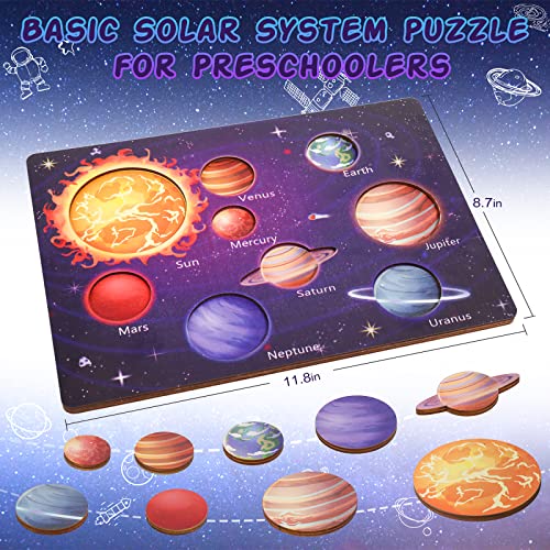 Zeoddler Upgrated Solar System Puzzle for Kids 3-6, Wooden Space Toys for Kids, Planets for Kids Preschool Learning Activities, Gift for Boys, Girls - WoodArtSupply