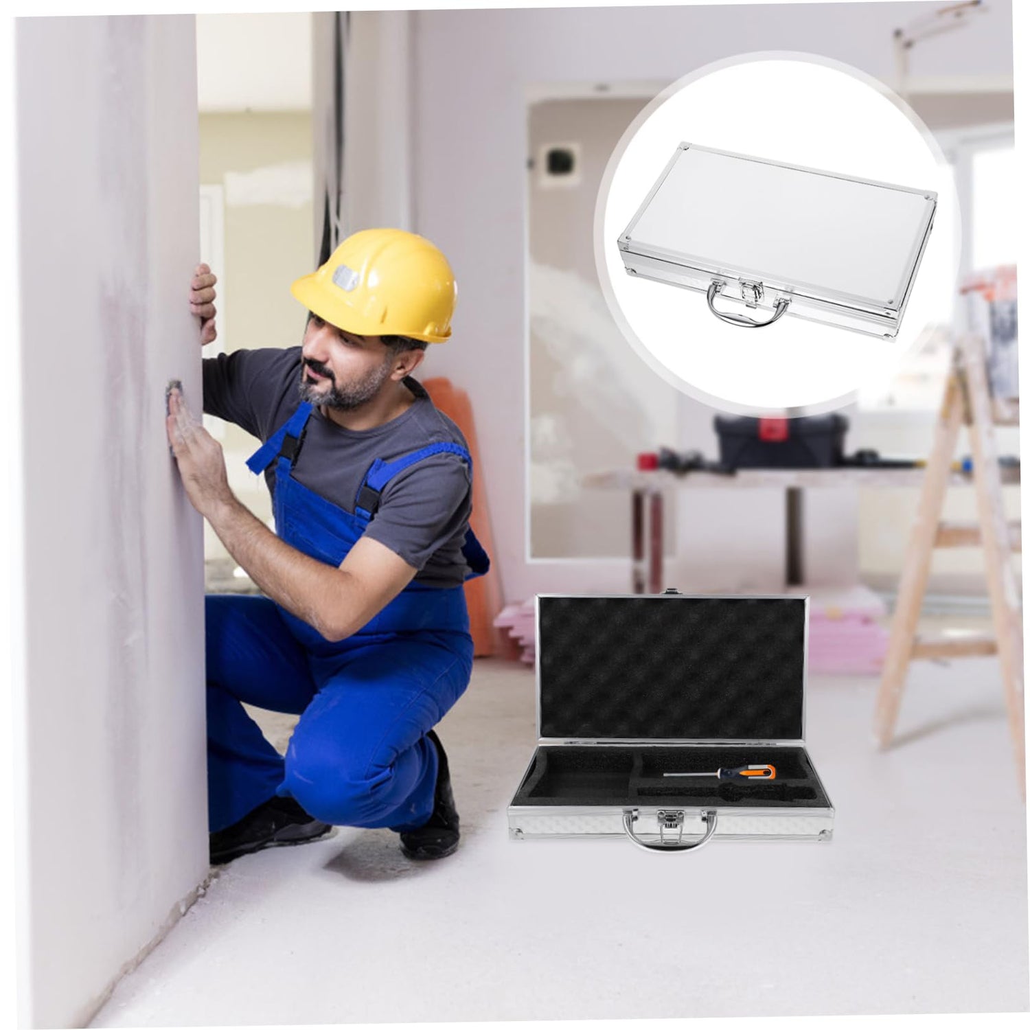 Vaguelly Box suitcase tool chest briefcases for men aluminum alloy briefcase metal case aluminum locking briefcase tool case for men small briefcase Vaguelly