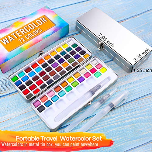 Dyvicl Watercolor Paper Pad and Watercolor Paint Set 72 Colors Dyvicl