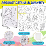 Xtinmee 12 Sets Afro Girl Painting Kit Bundle Include Wood Easels Pre Drawn Drawing Board Nylon Brush Palettes Plain Aprons Tassels and Metal Ring Xtinmee