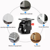 Nefish 4 Pack Leveling Casters Heavy Duty for Workbench 2200 LBS Capacity, Upgraded Handle Design Retractable Caster Wheels Set of 4, 360 Degree Nefish