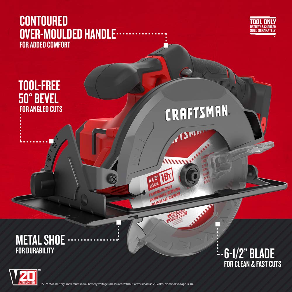 CRAFTSMAN V20 Cordless Drill Combo Kit, 7 Tool (CMCK700D2) Craftsman