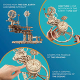 UGEARS Mechanical Tellurion 3D Puzzle Planetarium Solar System Model Kit for Self-Assembly Idea Earth and Moon Jigsaw 3D Wooden Puzzles for Adults UGEARS