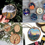 JOIKIT 50PCS 3.5-4 Inches Natural Wood Slices Bulk, 2/5" Thick Unfinished Natural Wood Circles with Pre-drilled Hole and Bark for Craft Arts, JOIKIT