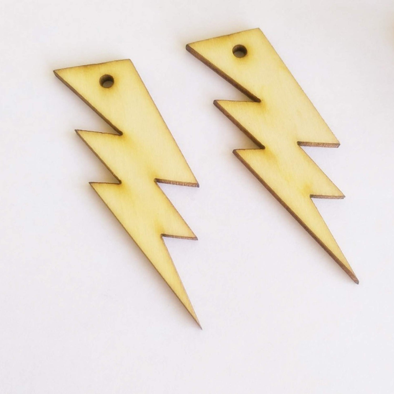 30PCS Wood Jewelry Blanks,Blank Wood Lightning Bolt Earrings, Lightning Cutout Wood Earrings (2.2") ACFENG Laser