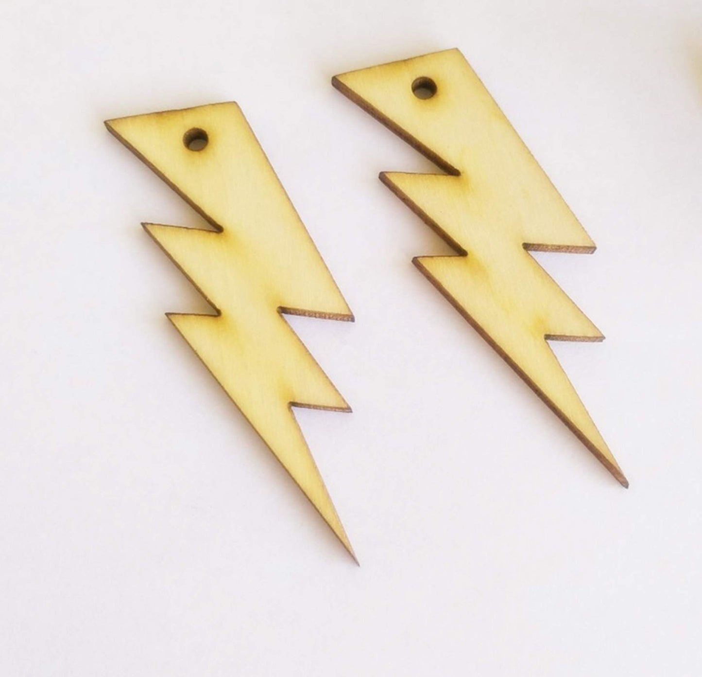 30PCS Wood Jewelry Blanks,Blank Wood Lightning Bolt Earrings, Lightning Cutout Wood Earrings (2.2") - WoodArtSupply