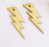 30PCS Wood Jewelry Blanks,Blank Wood Lightning Bolt Earrings, Lightning Cutout Wood Earrings (2.2") ACFENG Laser