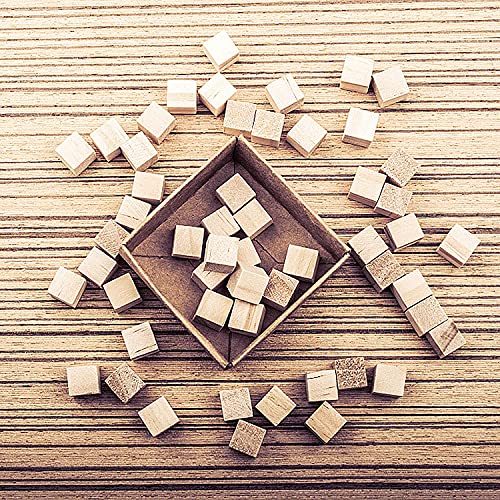 William Craft 130 Pcs 1 inch Natural Solid Cube Wooden Unfinished Craft Wood Blocks Wood Cubes for DIY Craft Gifts (130pcs) William Craft