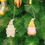 SEWACC Christmas Wood Gnome Hanging Ornaments 40pcs Unfinished Wood Gnome Cutouts Blank Graffiti Wood Slices for DIY Craft Decor SEWACC