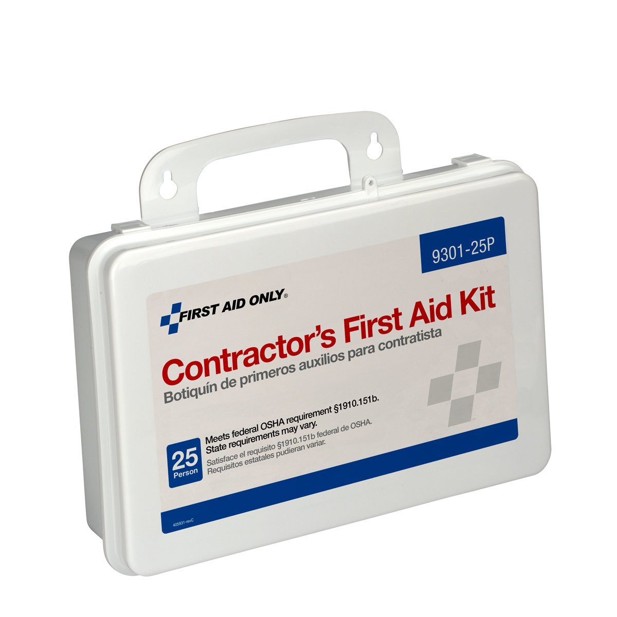 First Aid Only 9301-25P 25-Person Contractor's Emergency First Aid Kit for Home Renovation, Job Sites, and Construction Vehicles, 176 Pieces First Aid Only