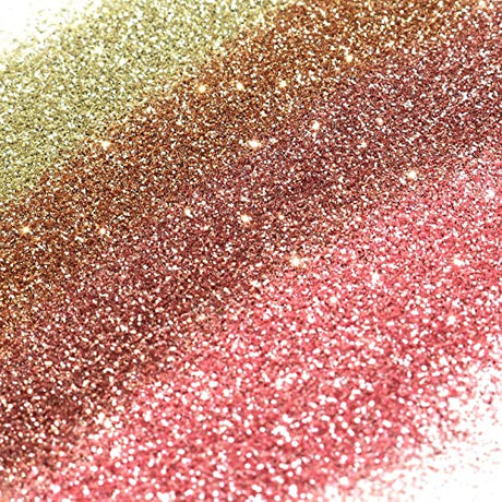 Laza Spring Ultra Fine Glitter Powder, 4 Colors 320ml Craft Glitter Sequins, Rose Gold PET Extra Fine Glitter for Flowers Resin, Nail Arts, Epoxy Laza