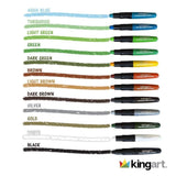 KINGART 580-24 GEL STICK Set, Artist Pigment Crayons, 24 Unique Colors, Water Soluble, Creamy, and Odorless, Use on Paper, Wood, Canvas and more KINGART
