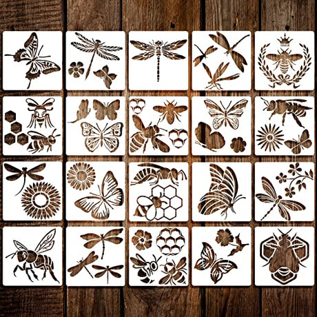 20 Pieces Stencils for Painting Reusable Animal Plant Music Stencil Spring Summer Fall Winter Stencil Template, DIY Stencils for Painting on Wood Outus