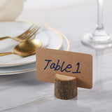 Toncoo Wood Place Card Holders, 10Pcs Premium Rustic Table Number Holders and 20Pcs Kraft Table Place Cards, Wood Photo Holders, Ideal for Wedding Toncoo