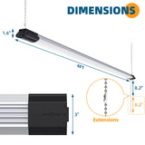 Barrina LED Shop Light for Garage, 10000LM, 84W, 4FT, 5000K Linkable Light Fixture for Workshop, Basement, Hanging or FlushMount, Heat Dissipation, Barrina