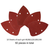 Coceca Mouse Detail Sander Sandpaper Sanding Paper Assorted Sanding Pads 40 80 120 180 240 Grits (50pcs Mouse Sandpaper) Coceca