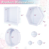 LET'S RESIN Upgrade Epoxy Resin Molds,Large Resin Molds for Flowers Preservation,Glossy Deep Hexagon Square Round Silicone Molds for Resin LET'S RESIN