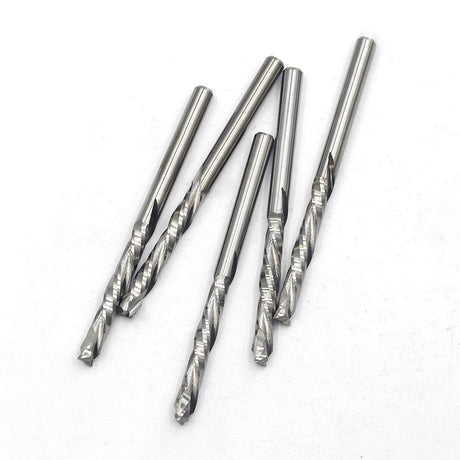 OSCARBIDE Up & Down Cut Squre Nose Carbide End Mills 1/8 Inch Shank CNC Spiral Router Bits,(3.175x22mm) 2 Flutes Milling Cutter for Wood,5 Pieces OSCARBIDE