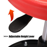 BIG RED ATRHL6201R Torin Heavy Duty Rolling Pneumatic Creeper Garage/Shop Seat: Padded Adjustable Mechanic Stool with Tool Tray Storage, Red BIG RED