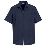Red Kap Men's Zip-front Smock, Navy, Short Sleeve Large Red Kap