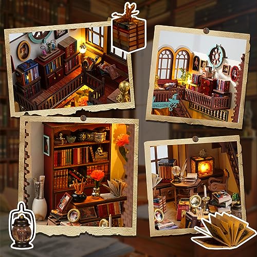 DIY Miniature Dollhouse Kit, Tiny House Model with LED Light, Dust Proof Cover, 3D Wooden Puzzle for Adults, Creative Handmade Crafts Home Decor Hallisun