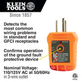 Klein Tools RT210 Outlet Tester, Receptacle Tester for GFCI / Standard North American AC Electrical Outlets, Detects Common Wiring Problems Klein Tools