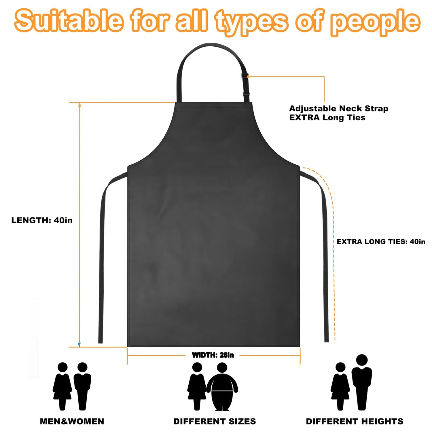 Gotega 4 Pack Waterproof Rubber Vinyl Apron Adjustable Bib Apron - Cooking Kitchen Apron for Women Men Chef Heavy Duty Work Apron for Dishwashing Lab Gotega