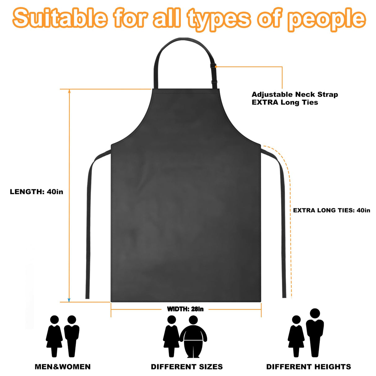 Gotega 4 Pack Waterproof Rubber Vinyl Apron Adjustable Bib Apron - Cooking Kitchen Apron for Women Men Chef Heavy Duty Work Apron for Dishwashing Lab Gotega