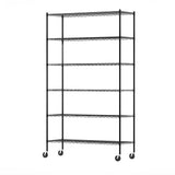 Furinno Wayar Metal Storage Shelf Rack, 6 Tiers, 48-Inch Taller, Black Furinno
