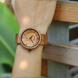 BEWELL Wood Watches for Women, Handmade Wooden Watch with Lightweight Adjustable Wood Band, Natural Casual Fashion Quartz Wristwatch BEWELL