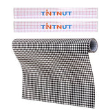 Tintnut Houndstooth Permanent Vinyl Roll - 12 inch x 5ft, Patterned Adhesive Vinyl Compatible with Cricut Machine, Black and White Permanent Outdoor Tintnut