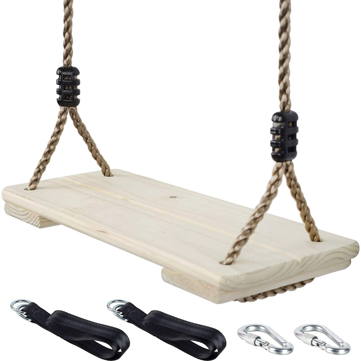 NOSTIFY Wooden Swing Seat, Nostalgic Outdoor Wood Swing for Kids, Tree ...