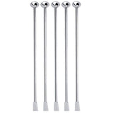Jsdoin Stainless Steel Coffee Beverage Stirrers Stir Cocktail Drink Swizzle Stick with Small Rectangular Paddles (5 Silver) Jsdoin