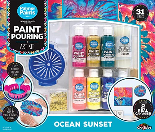 Cra-Z-Art Palmer Paint Pouring DIY Ocean Sunset Kit (11188) - WoodArtSupply