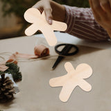 NOLITOY Wooden Gingerbread Men for Crafts, 10pcs Gingerbread Christmas Wooden Ornaments Unfinished Blank Gingerbread Man Shape Cutouts for Christmas NOLITOY