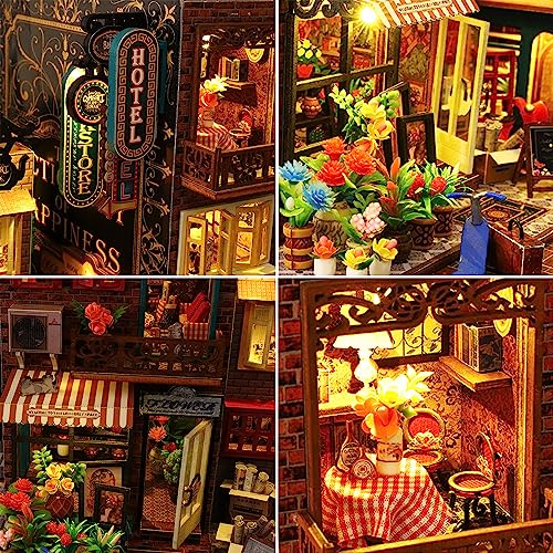 DIY Miniatures Dollhouse Kit, Rotkeym Miniature House DIY Craft Kits for Adult to Build Tiny House Model, Halloween/Christmas Decorations - WoodArtSupply