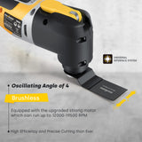 ENVENTOR Cordless Oscillating Tool, 20V Brushless Oscillating Multitool Kit with 6 Variable Speed, 4° Oscillation Angle, 28 pcs Accessories, Fast Enventor