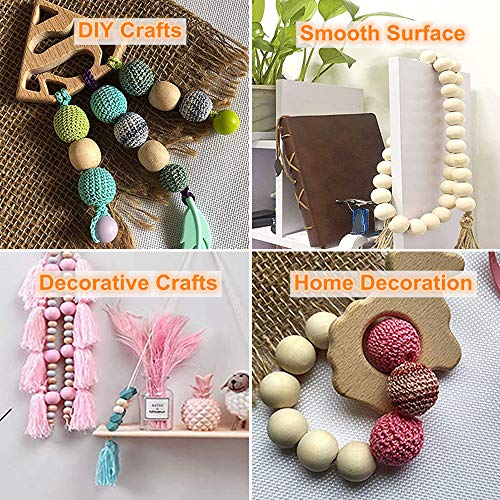 WLIANG 60 Pcs 30mm Natural Wood Beads, Unfinished Round Wooden Beads, Wooden Ball Spacer Loose Beads, for Garland Farmhouse Decor, Bracelet Necklace - WoodArtSupply